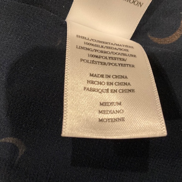 Rails Women's Silk Slip Dress Chemise Sz M Navy Gold Celestial Night Sky Whimsy - Picture 10 of 11